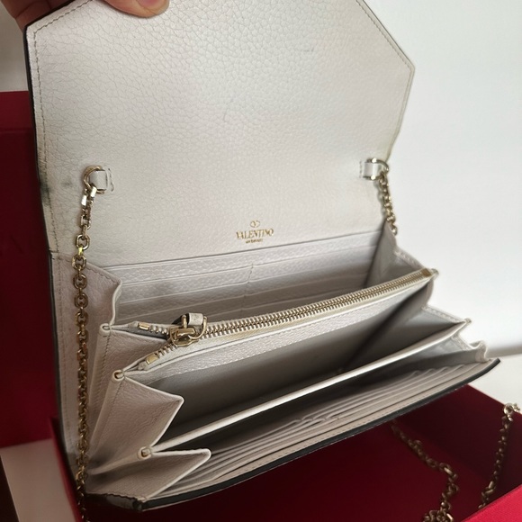 VALENTINO GARAVANI Rockstud Wallet On Chain White Full-Set - Picture 6 of 10